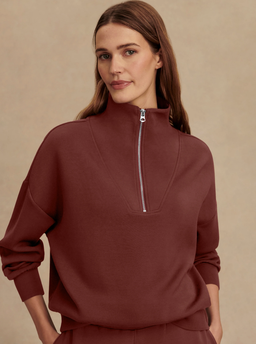 Varley Hawley Half Zip - Cinnamon