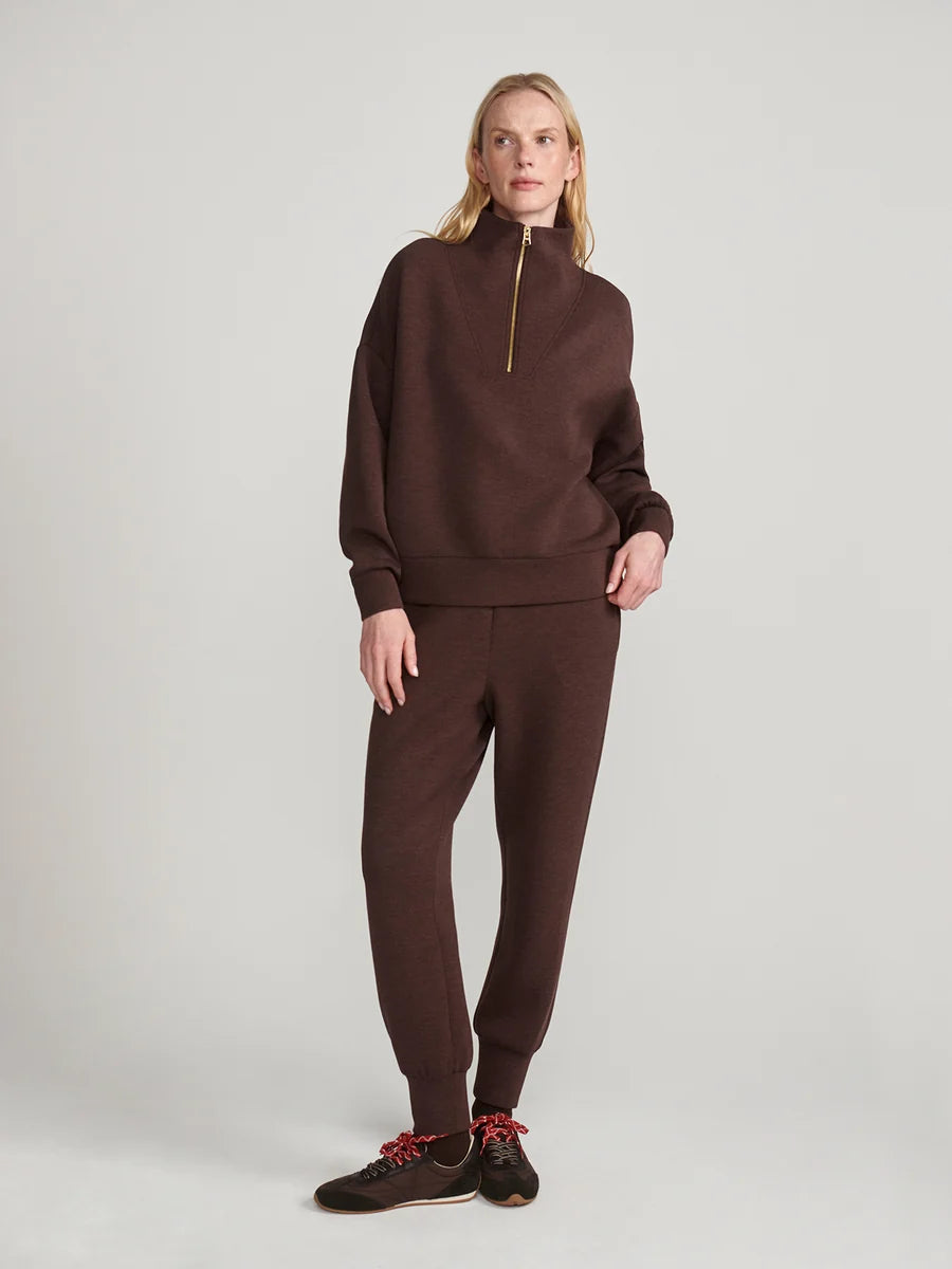 Varley Hawley Half Zip - Coffee Bean Marl