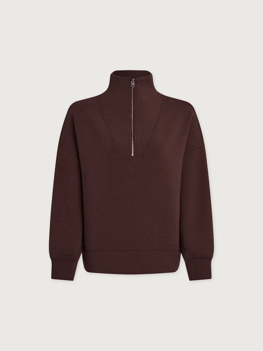 Varley Hawley Half Zip - Coffee Bean Marl