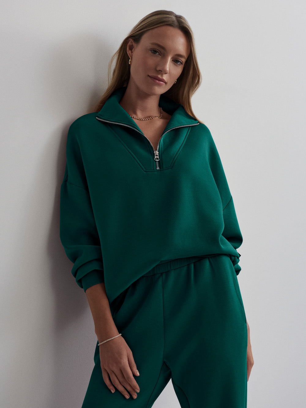 Varley Hawley Half Zip - Forest Sleepwear - Other Sleepwear - Loungewear by Varley | Grace the Boutique