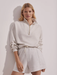 Varley Hawley Half Zip - Ivory Marl Sleepwear - Other Sleepwear - Loungewear by Varley | Grace the Boutique