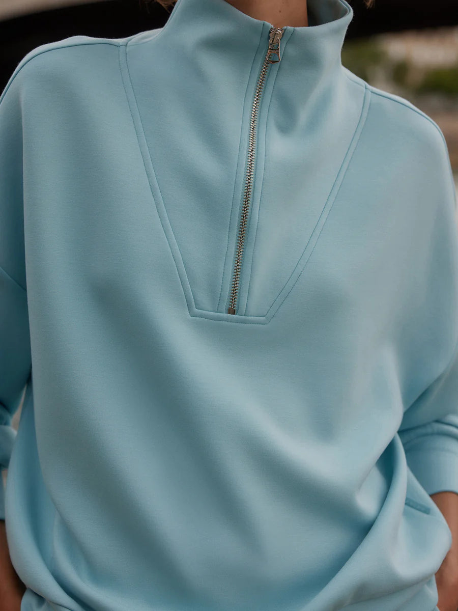 Varley Hawley Half Zip - Porcelain Blue