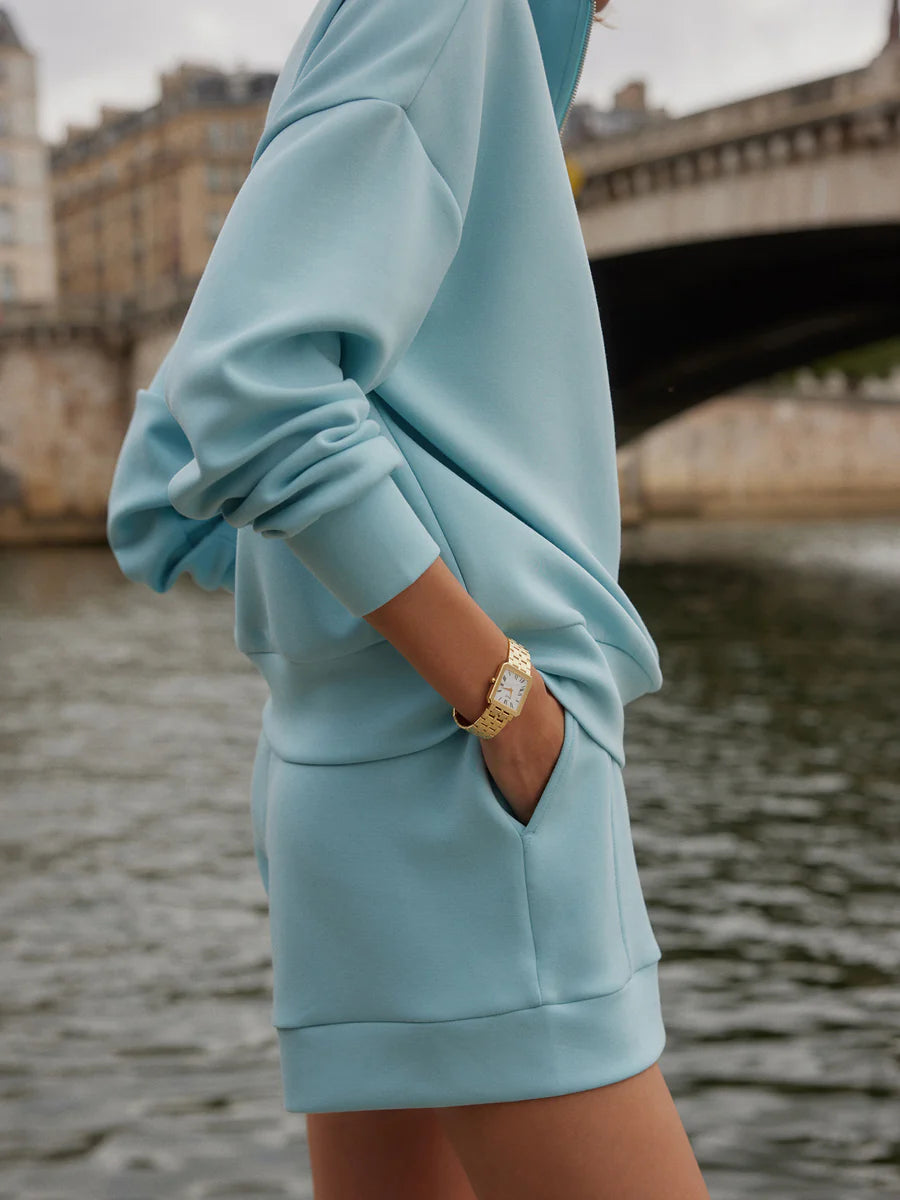 Varley Hawley Half Zip - Porcelain Blue