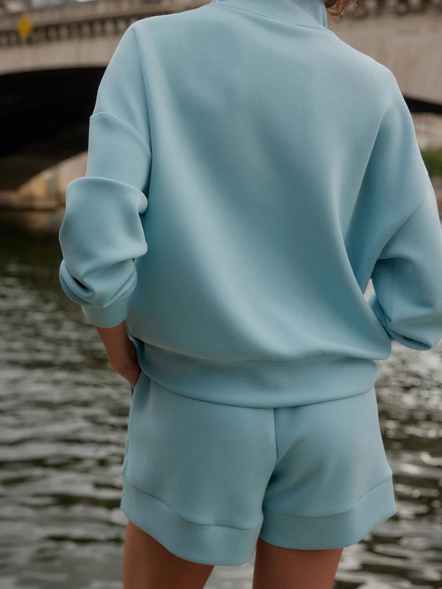 Varley Hawley Half Zip - Porcelain Blue