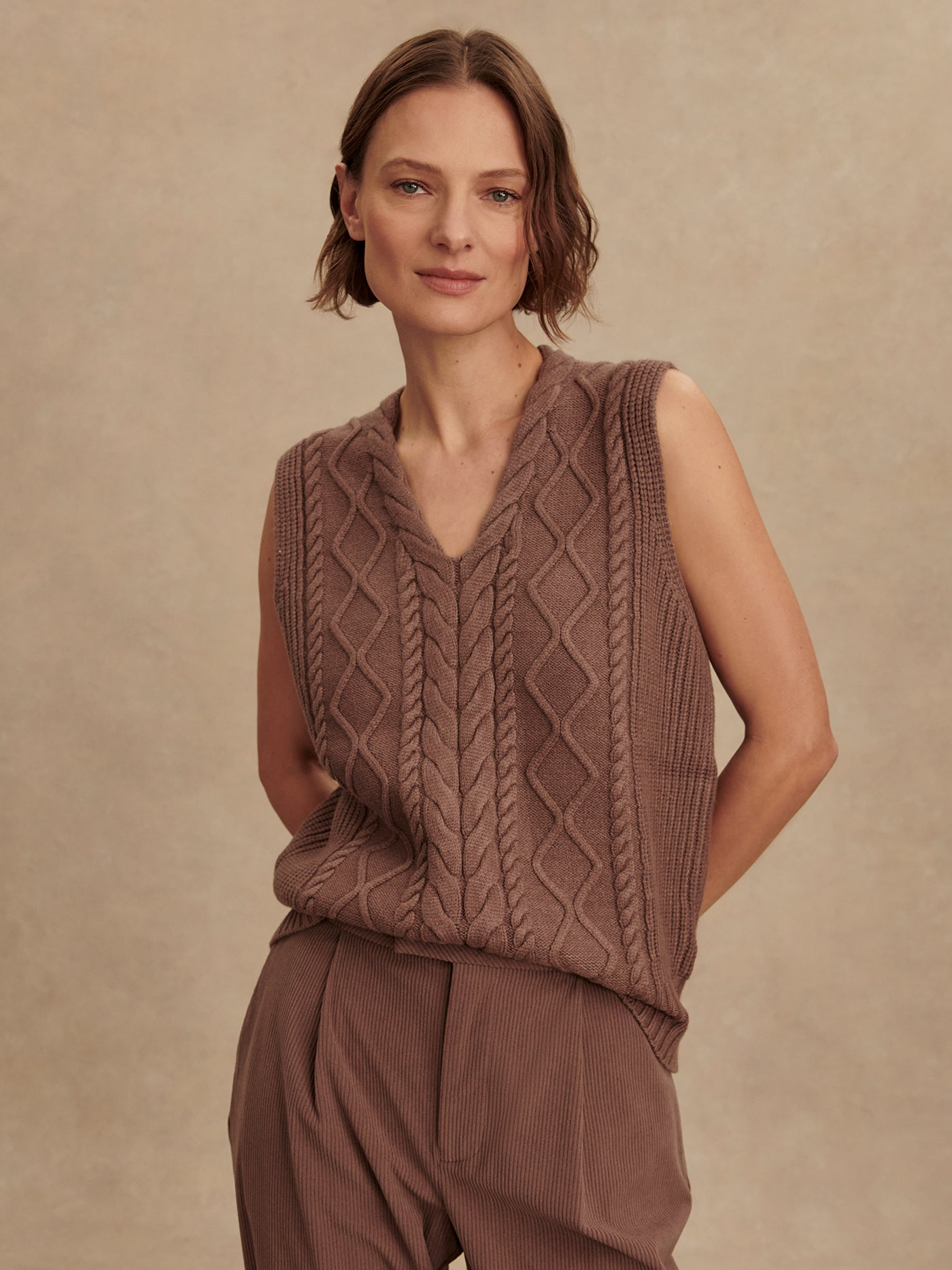 Varley Kay Knit Vest - Deep Taupe