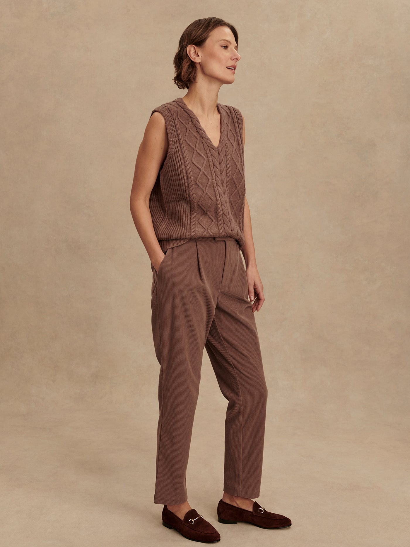 Varley Kay Knit Vest - Deep Taupe