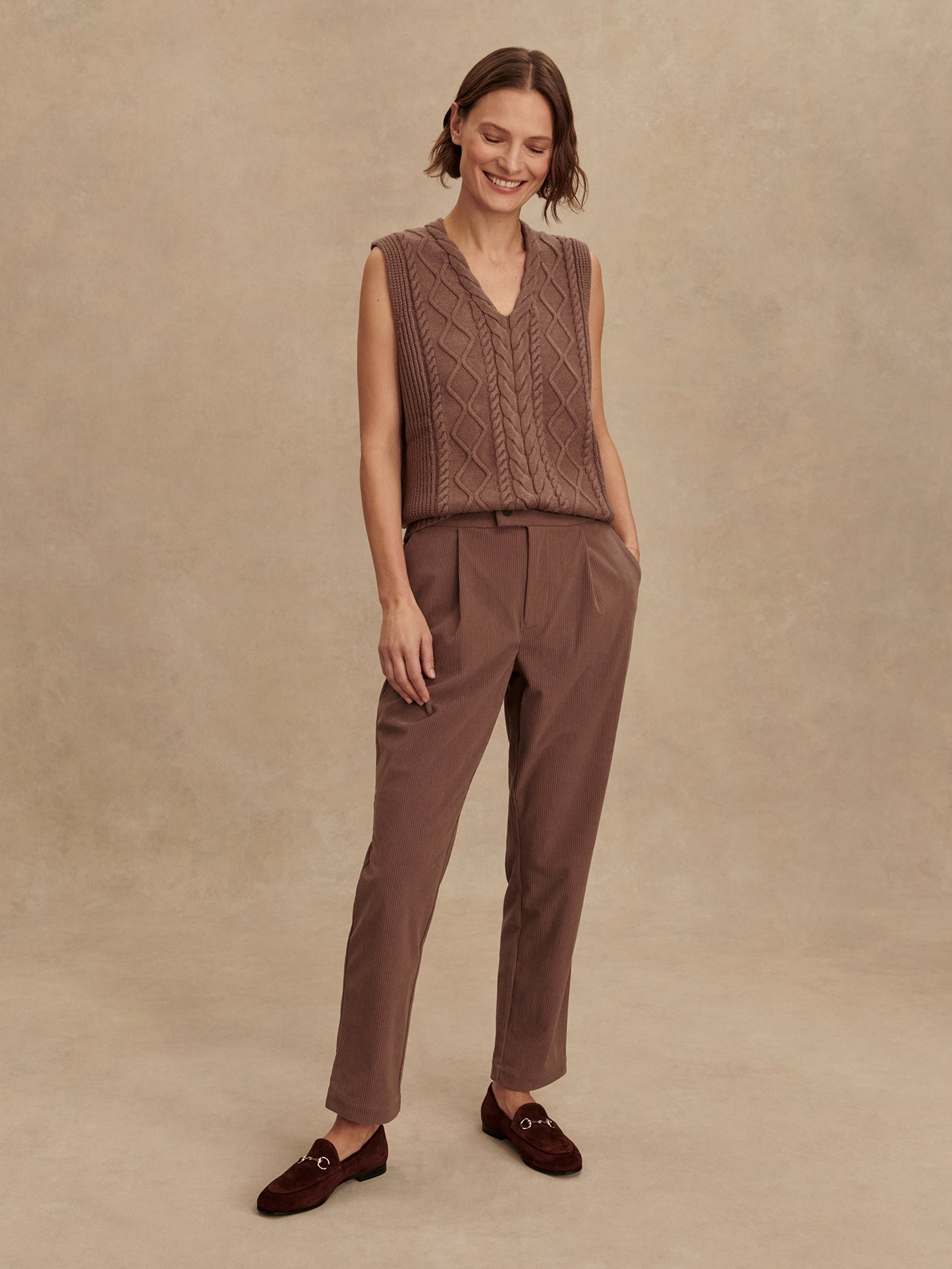 Varley Kay Knit Vest - Deep Taupe