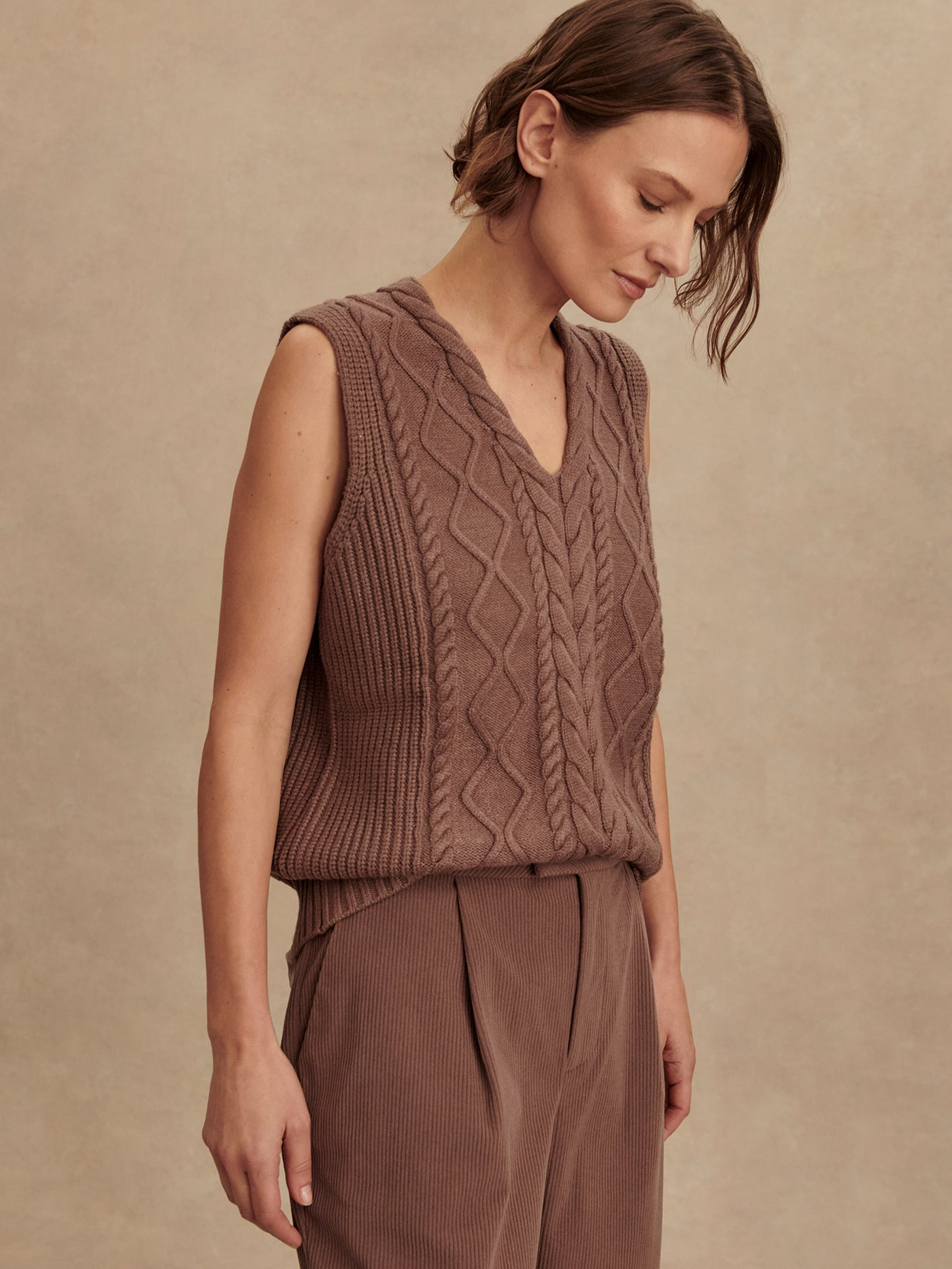 Varley Kay Knit Vest - Deep Taupe