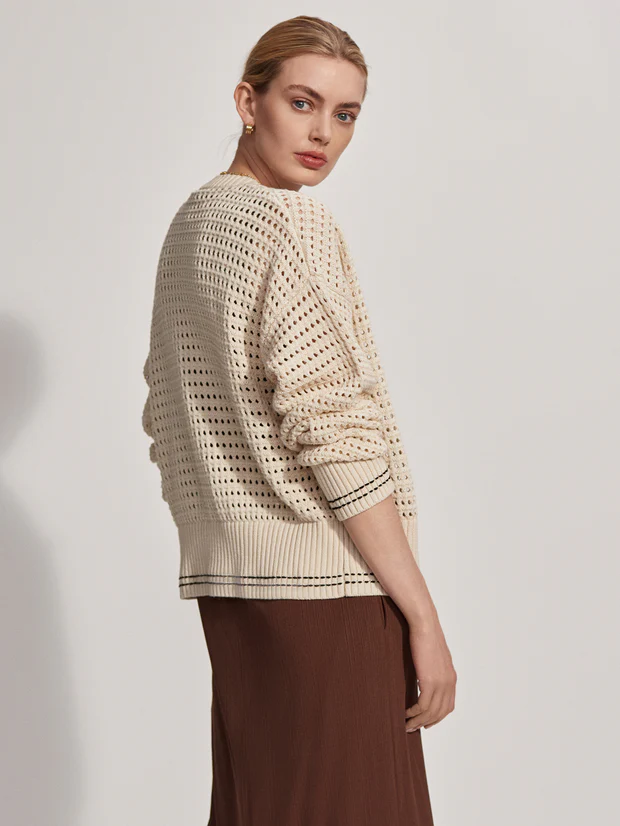 Varley Kris Relaxed Knit Jacket - Birch Clothing - Tops - Sweaters - Cardigans by Varley | Grace the Boutique