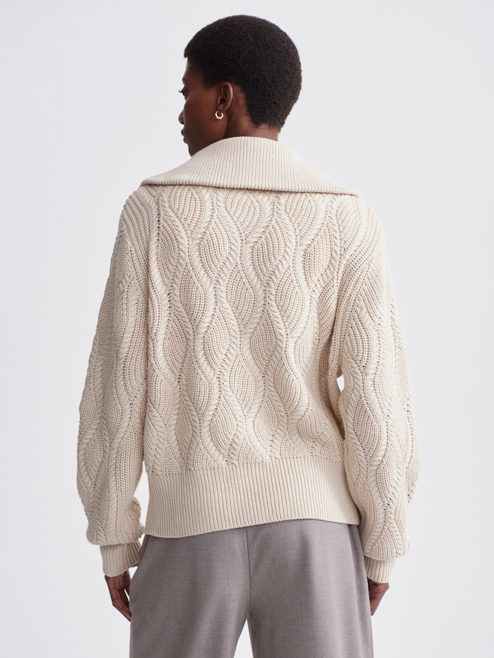 Varley Lando Full Zip Knit - Birch Clothing - Tops - Sweaters - Cardigans by Varley | Grace the Boutique