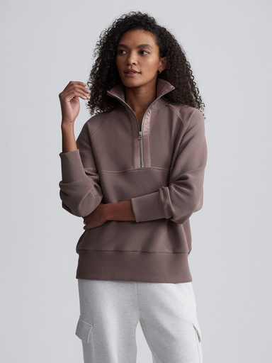 Varley Lismore Longline Sweater - Deep Taupe Clothing - Tops - Sweaters - Sweatshirts by Varley | Grace the Boutique