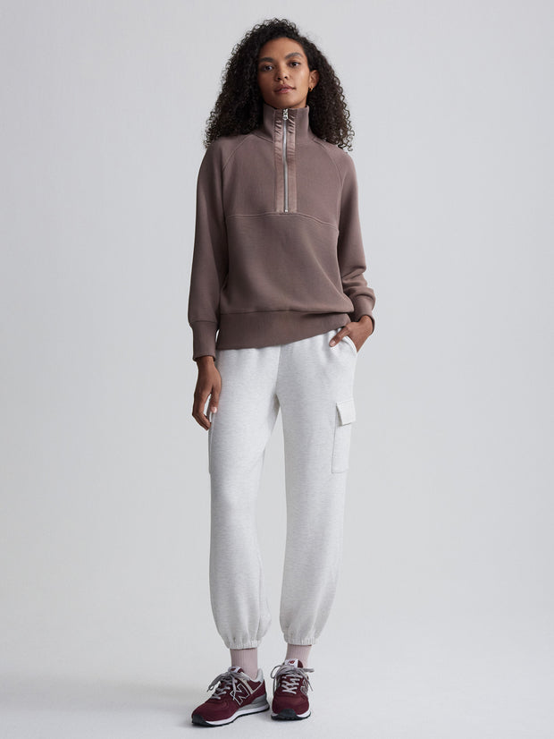 Varley Lismore Longline Sweater - Deep Taupe Clothing - Tops - Sweaters - Sweatshirts by Varley | Grace the Boutique