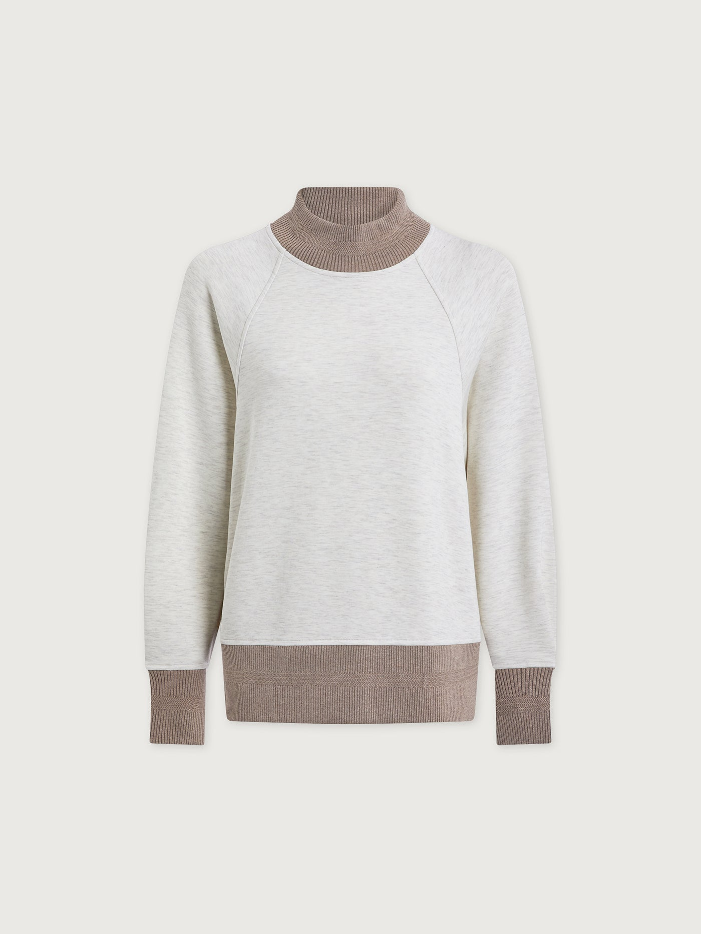 Varley Loxley Raglan Boyfriend Sweater - Ivory/Taupe