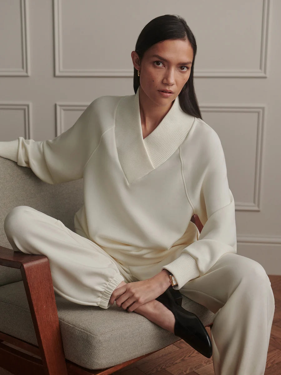 Varley Macie Zip Hem Sweater - Pristine