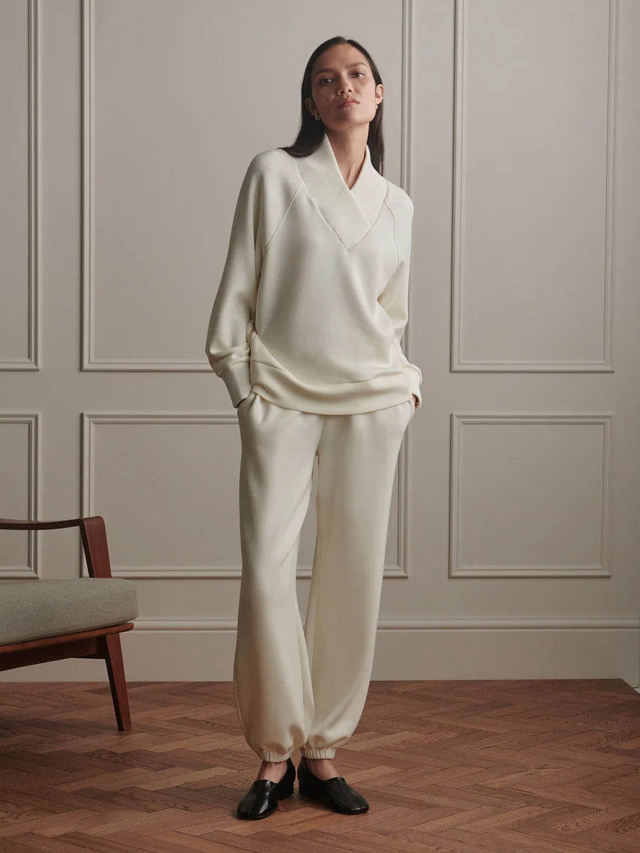 Varley Macie Zip Hem Sweater - Pristine