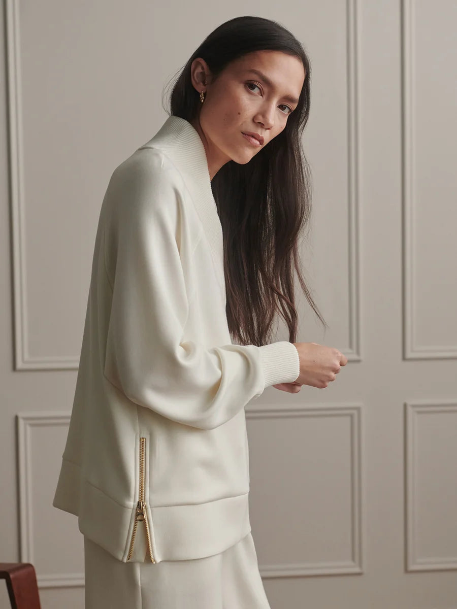 Varley Macie Zip Hem Sweater - Pristine