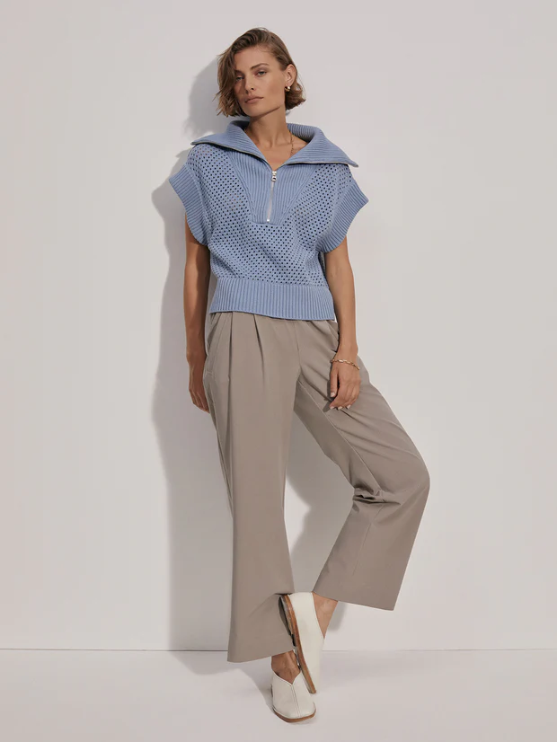 Varley Mila Half Zip - Ashley Blue Clothing - Tops - Shirts - SS Knits by Varley | Grace the Boutique