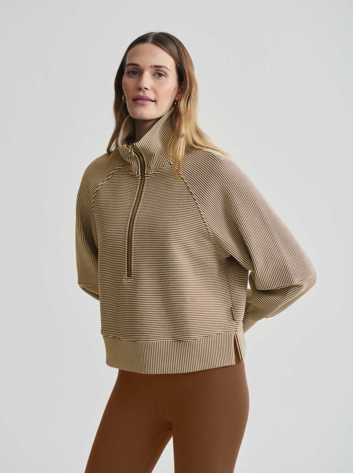 Varley Milano Half Zip 2.0 - Golden Bronze/Egret