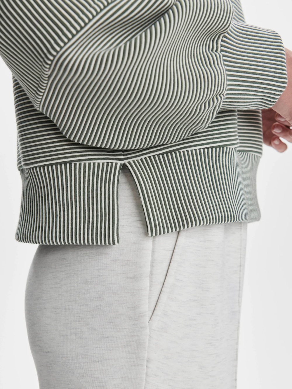 Varley Milano Half Zip Sweater - Thyme/Egret