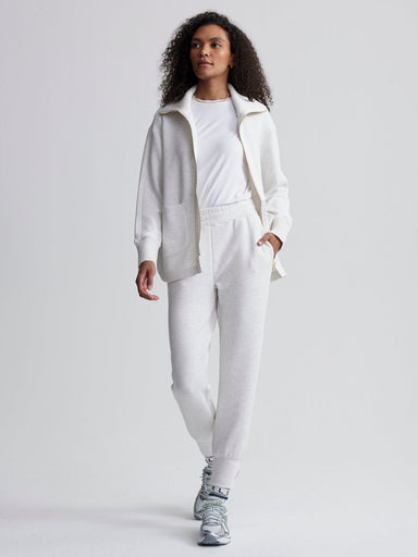 Varley Niamh Zip Jacket - Ivory Marl Clothing - Outerwear - Jackets by Varley | Grace the Boutique