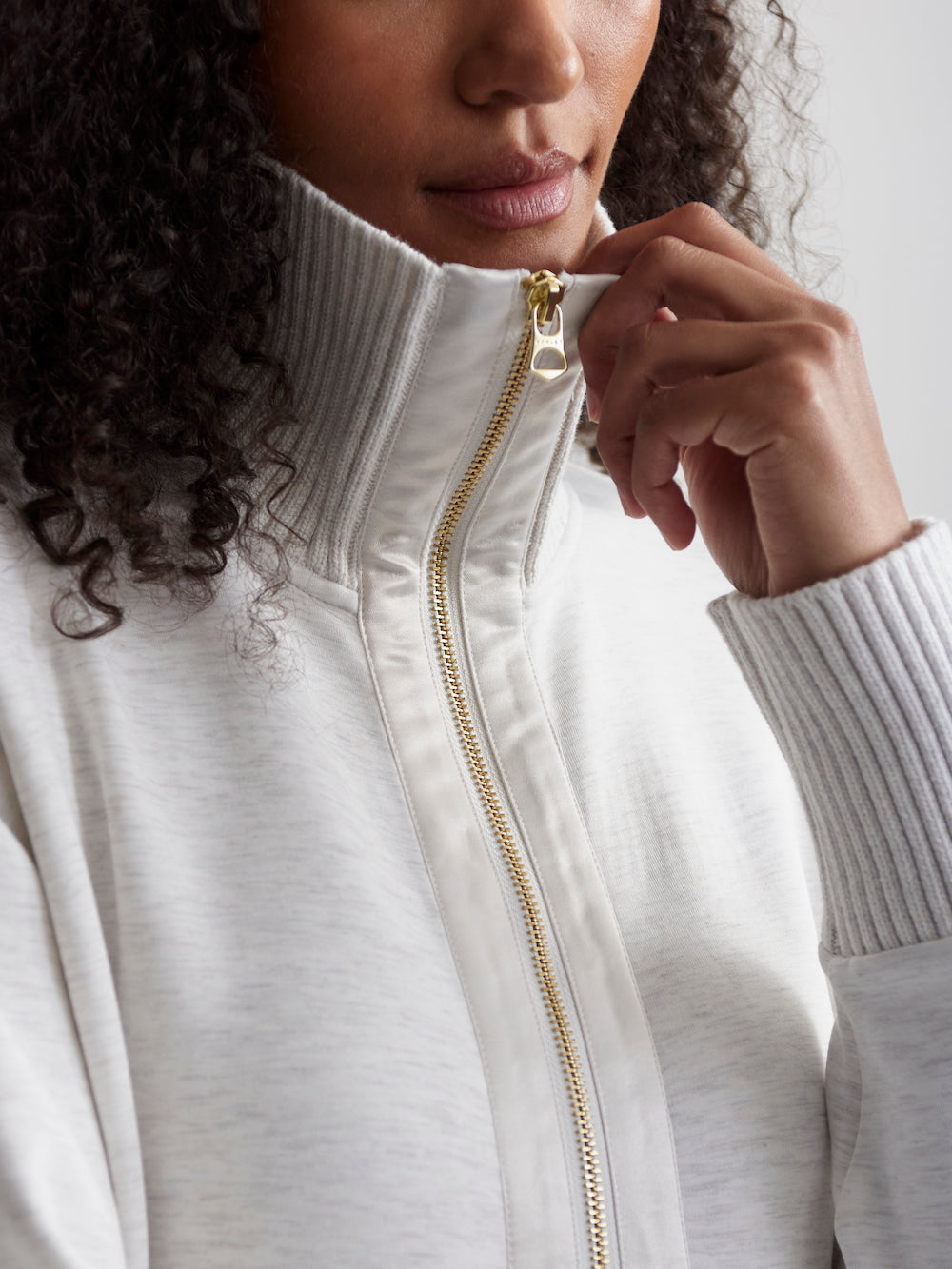 Varley Niamh Zip Jacket - Ivory Marl Clothing - Outerwear - Jackets by Varley | Grace the Boutique