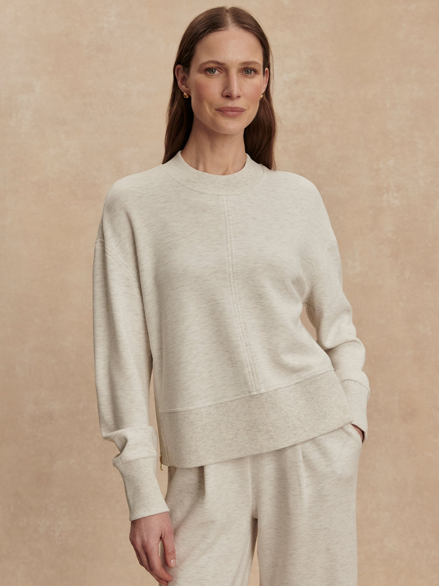 Varley Philippe Crop Sweater - Ivory Marl