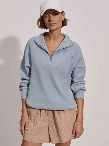 Varley Rhea Half Zip - Ashley Blue Clothing - Tops - Sweaters - Pullovers - Heavy Knit Pullovers by Varley | Grace the Boutique