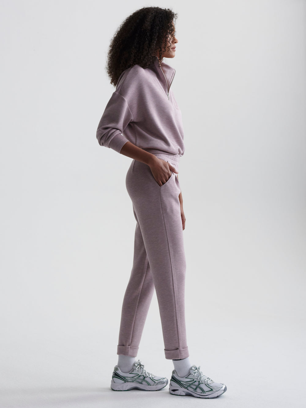 Varley Rolled Cuff Pant 28.5” - Mauve Marl Sleepwear - Other Sleepwear - Loungewear by Varley | Grace the Boutique