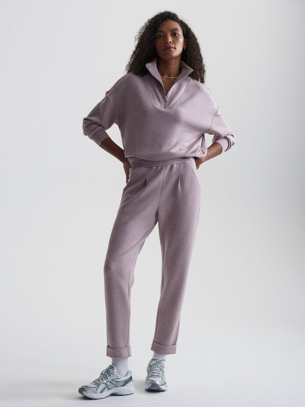 Varley Rolled Cuff Pant 28.5” - Mauve Marl Sleepwear - Other Sleepwear - Loungewear by Varley | Grace the Boutique