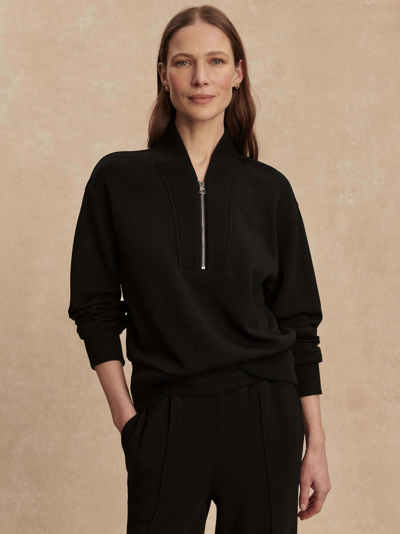 Varley Sally Half Zip Sweater - Black