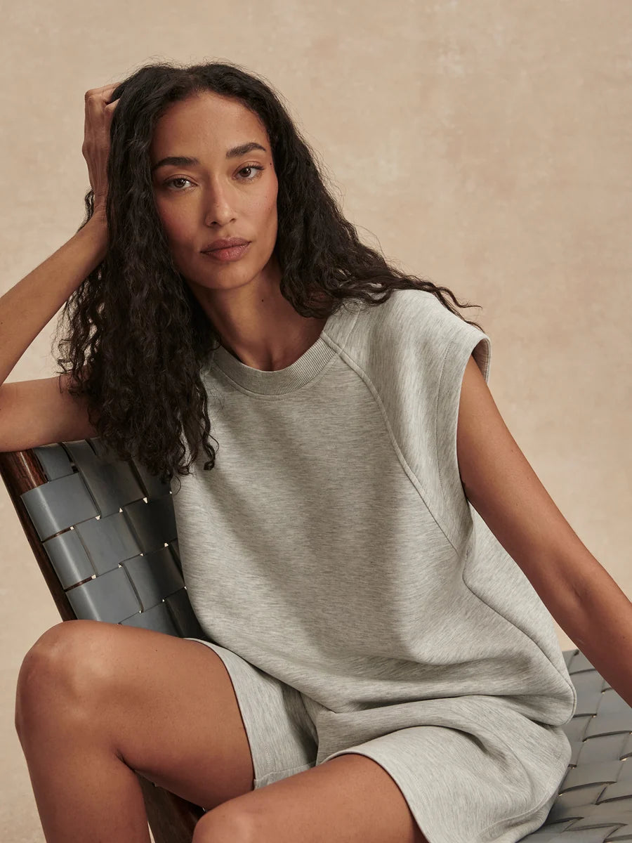 Varley Salome Raglan Tee - Light Grey Marl