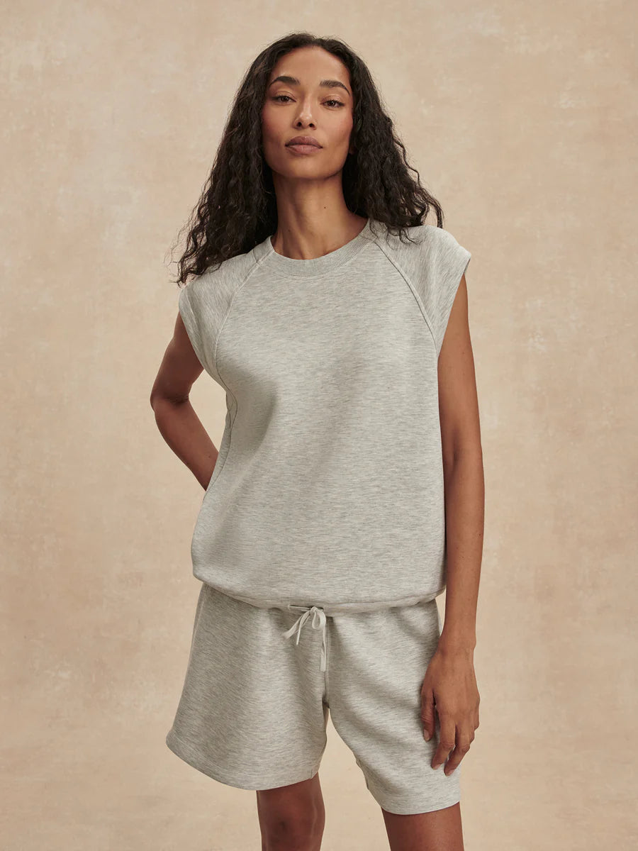 Varley Salome Raglan Tee - Light Grey Marl