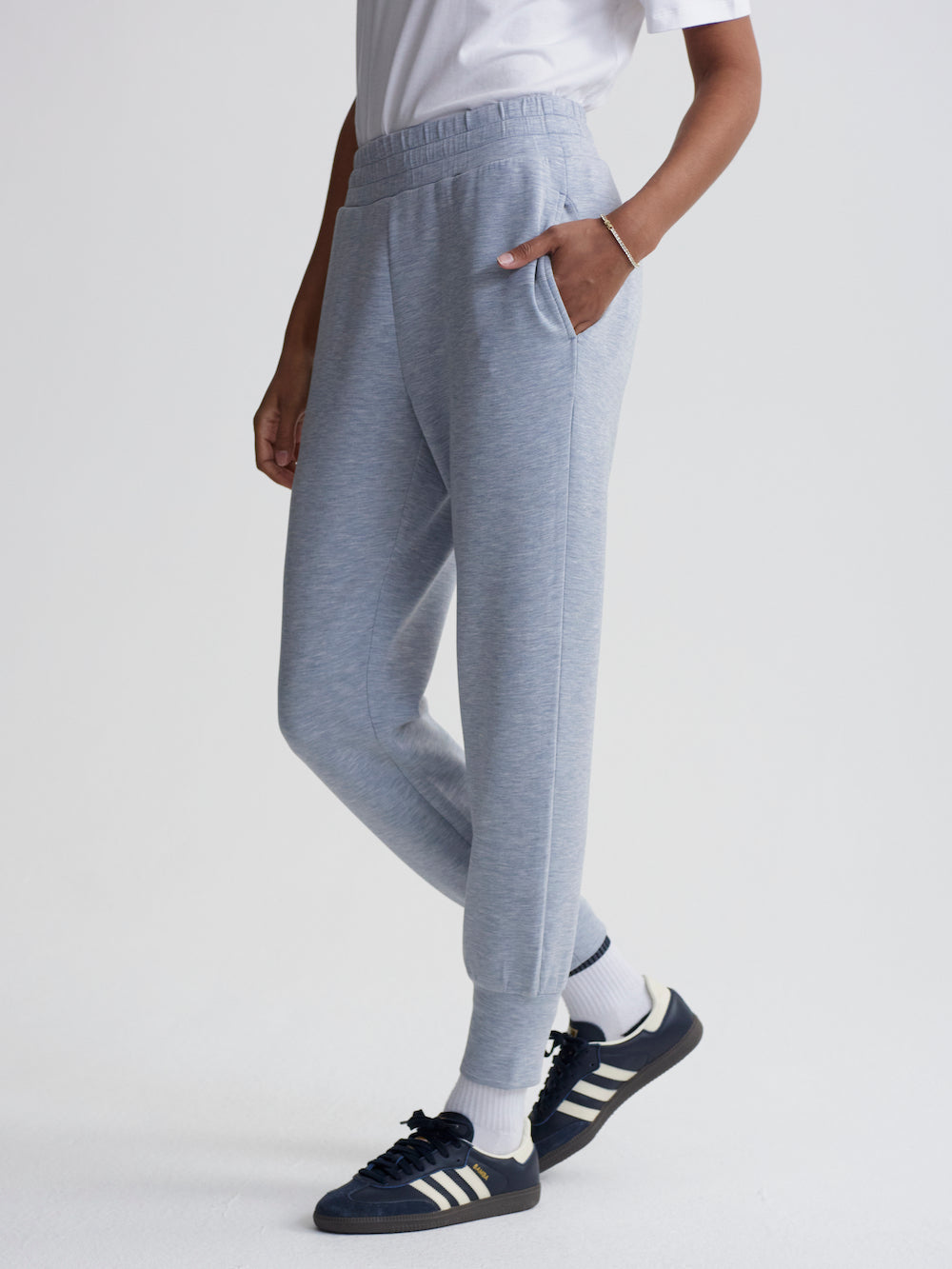 Varley Slim Cuff Pant 27.5" - Mid Blue Marl Sleepwear - Other Sleepwear - Loungewear by Varley | Grace the Boutique