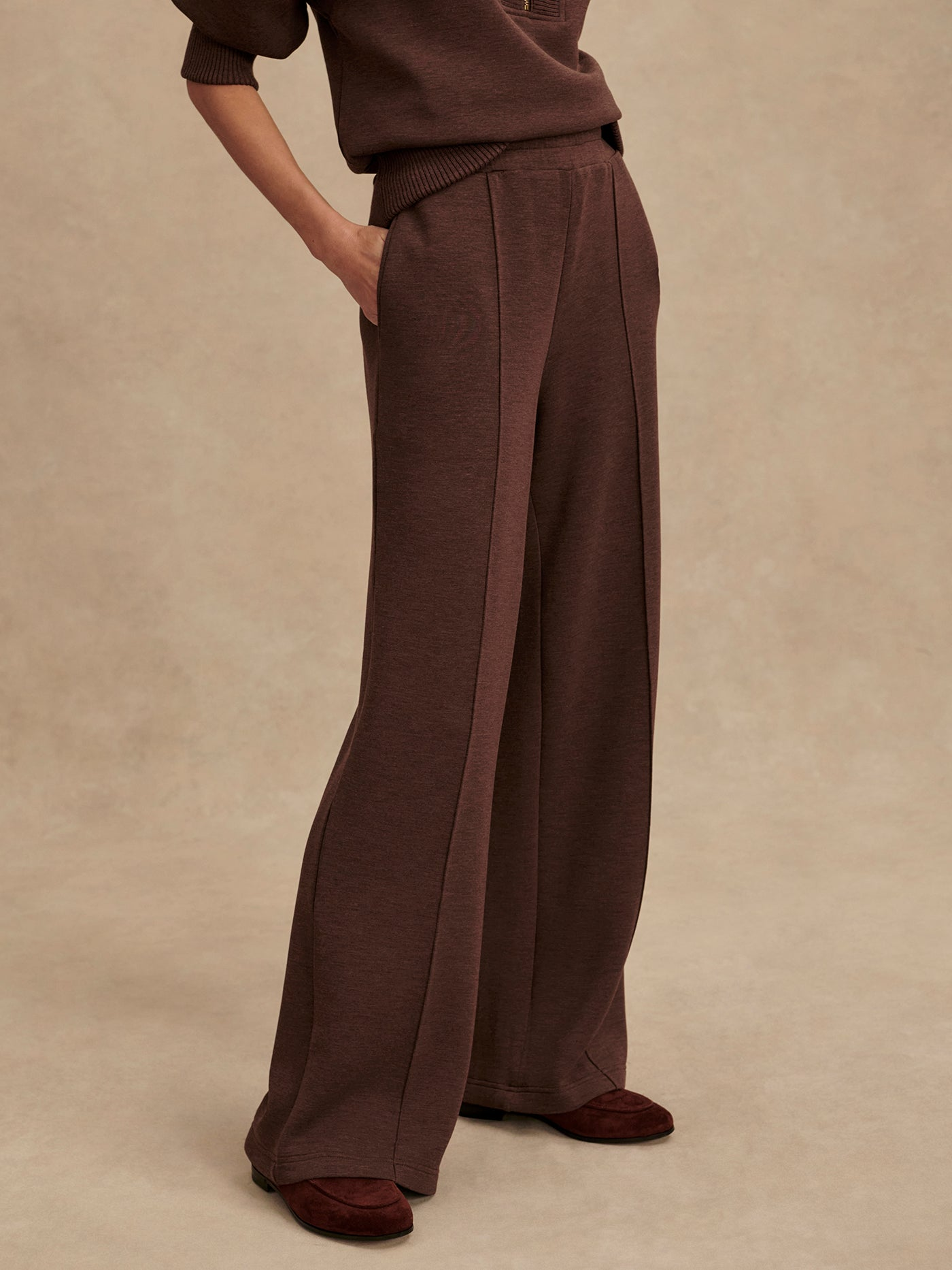 Varley Wide Leg Pant 30 - Coffee Bean Marl