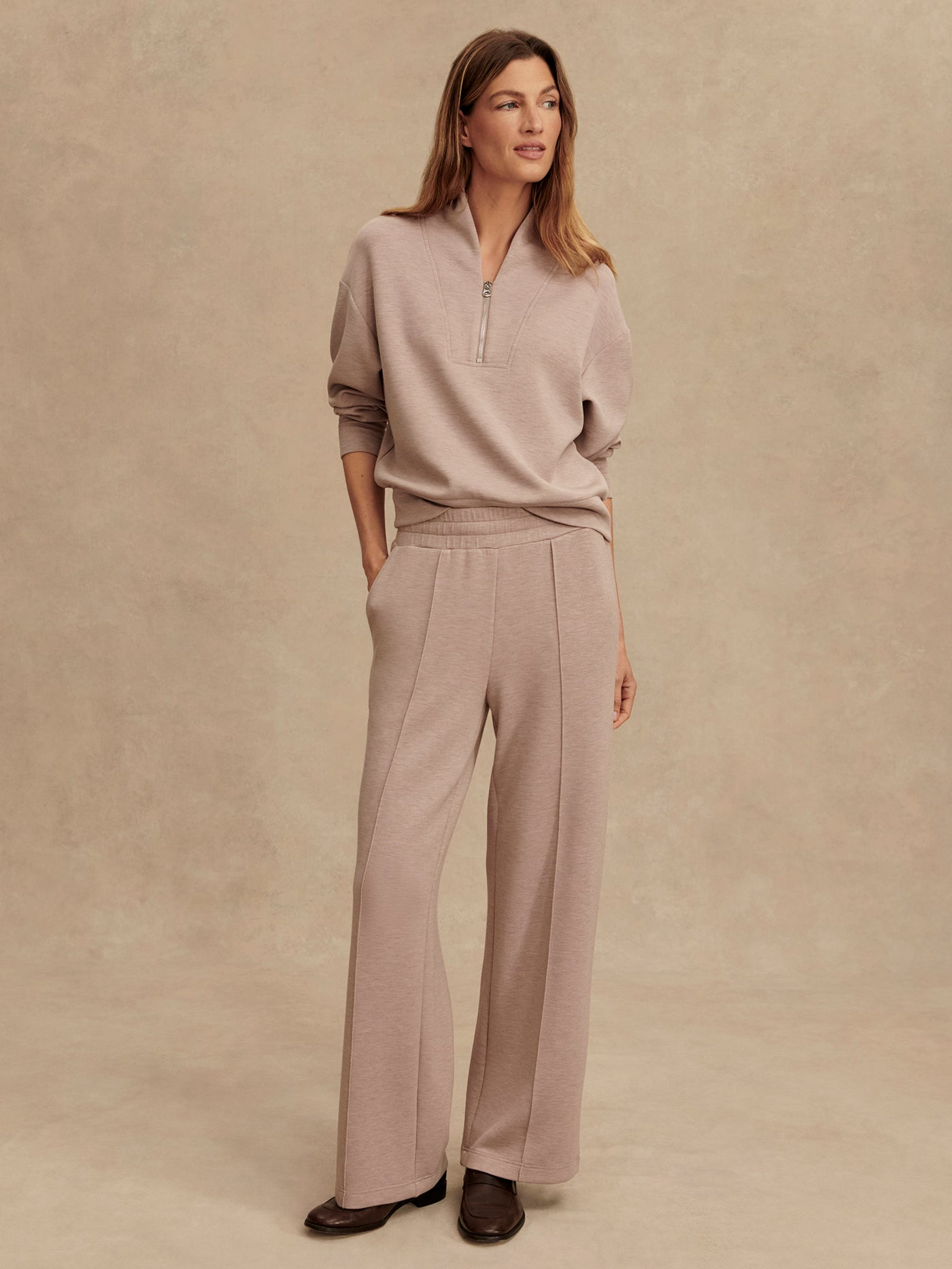 Varley Wide Leg Pant 30 - Taupe Marl