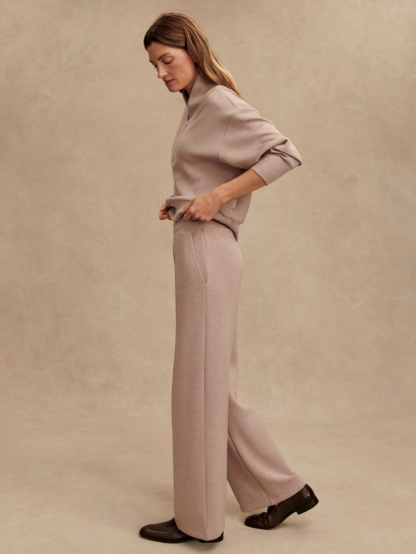 Varley Wide Leg Pant 30 - Taupe Marl