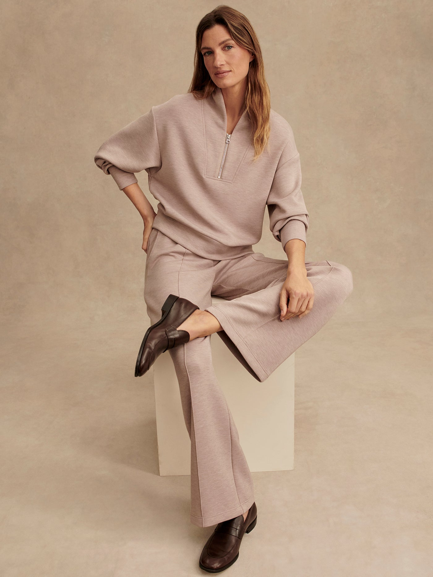 Varley Wide Leg Pant 30 - Taupe Marl