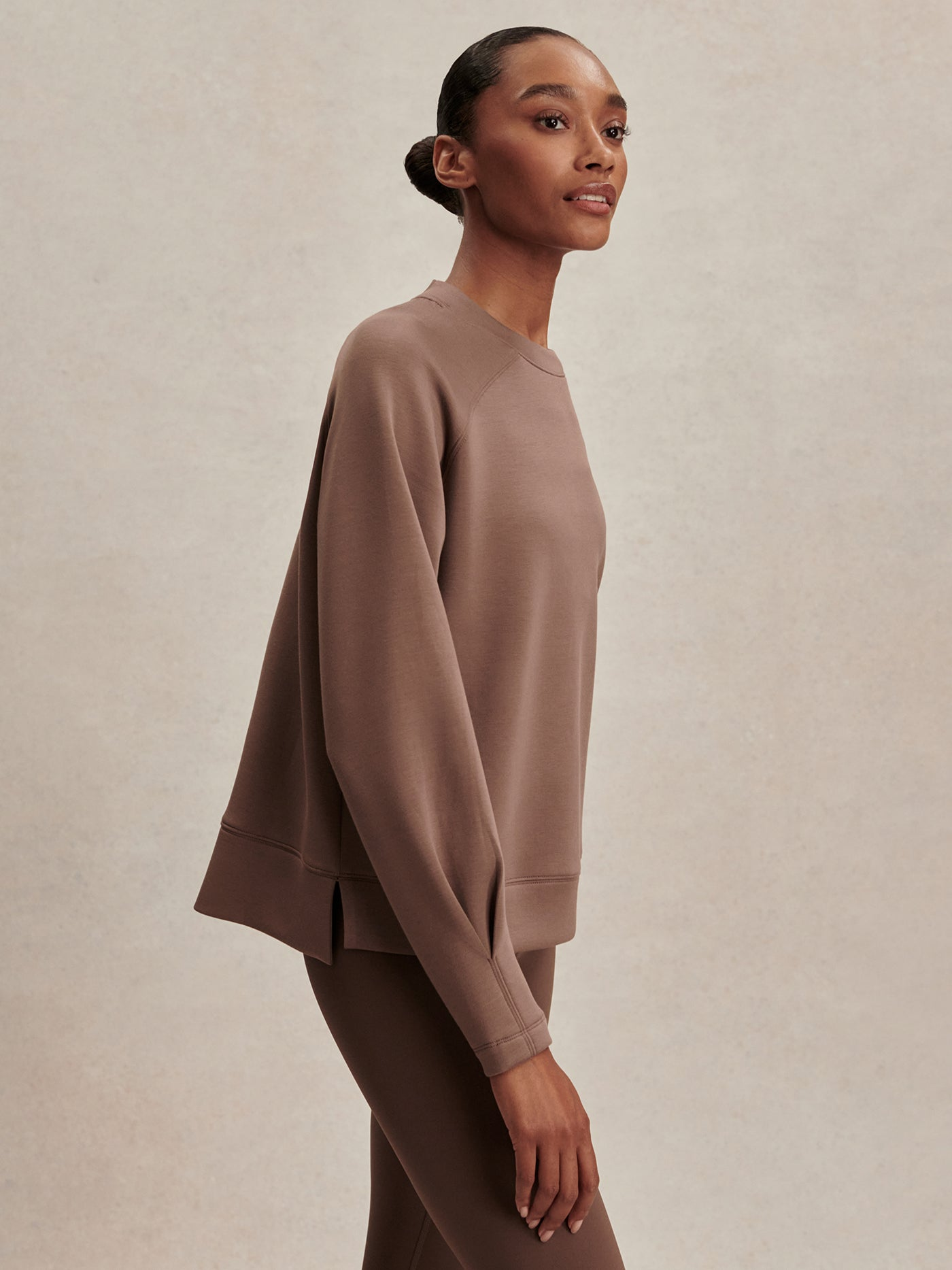 Varley Zosia Crew Neck Midlayer - Coffee Quartz