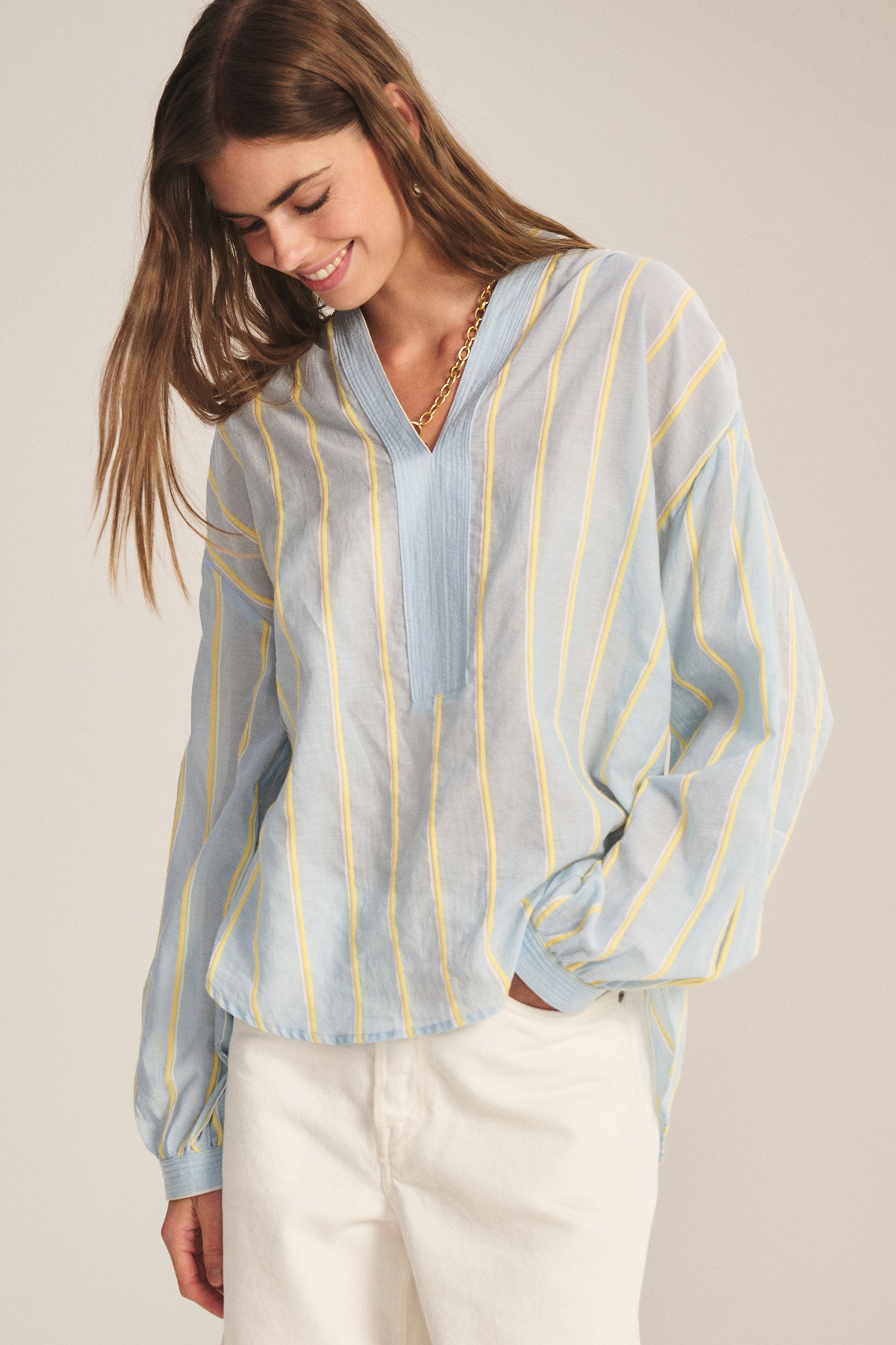 Velvet Analyn Striped Blouse - Blue