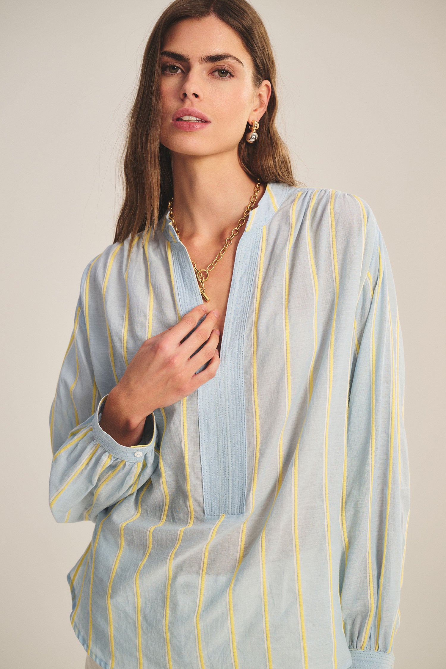 Velvet Analyn Striped Blouse - Blue
