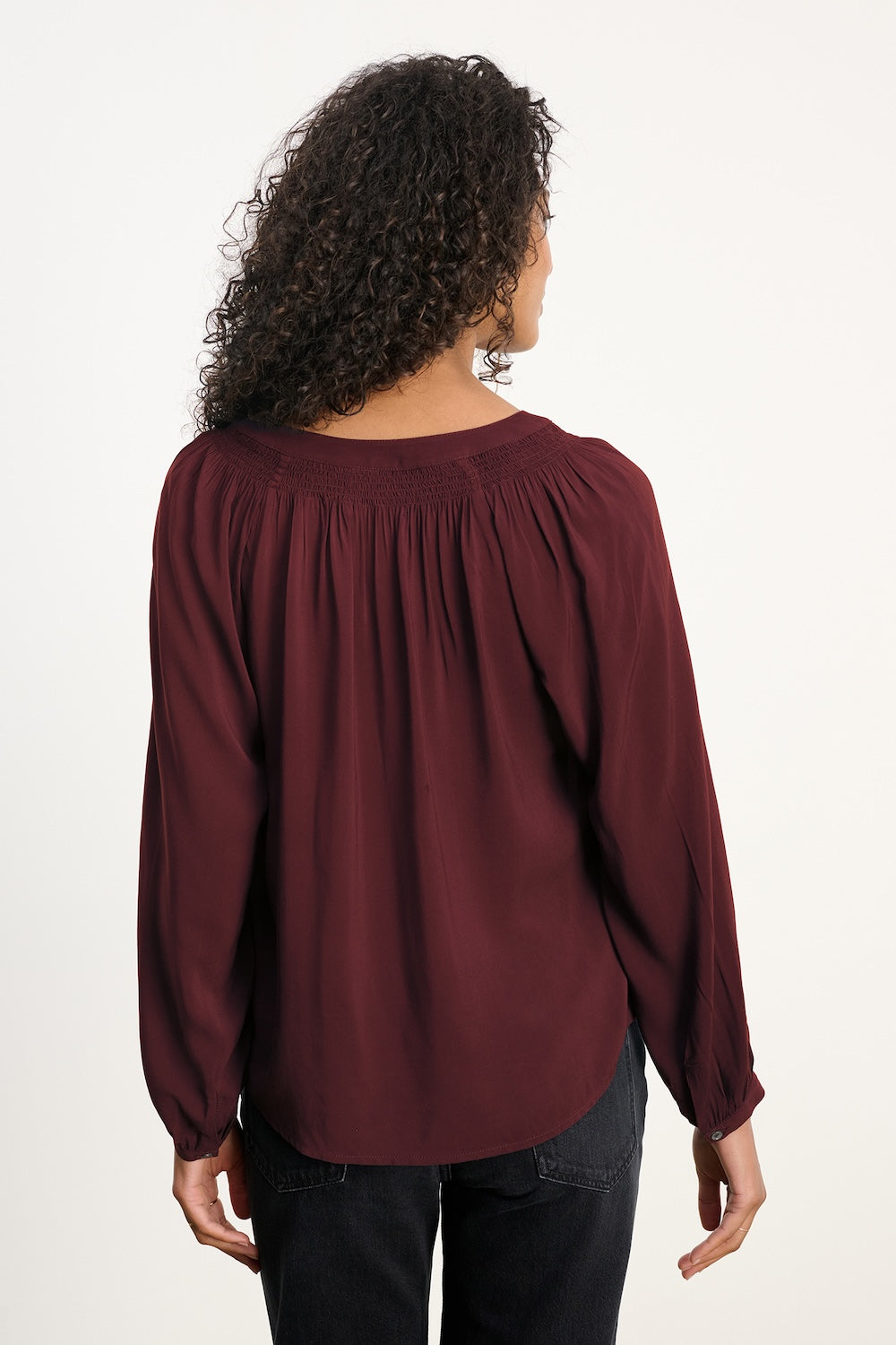 Velvet Aurelia Rayon Challis Top - Henna