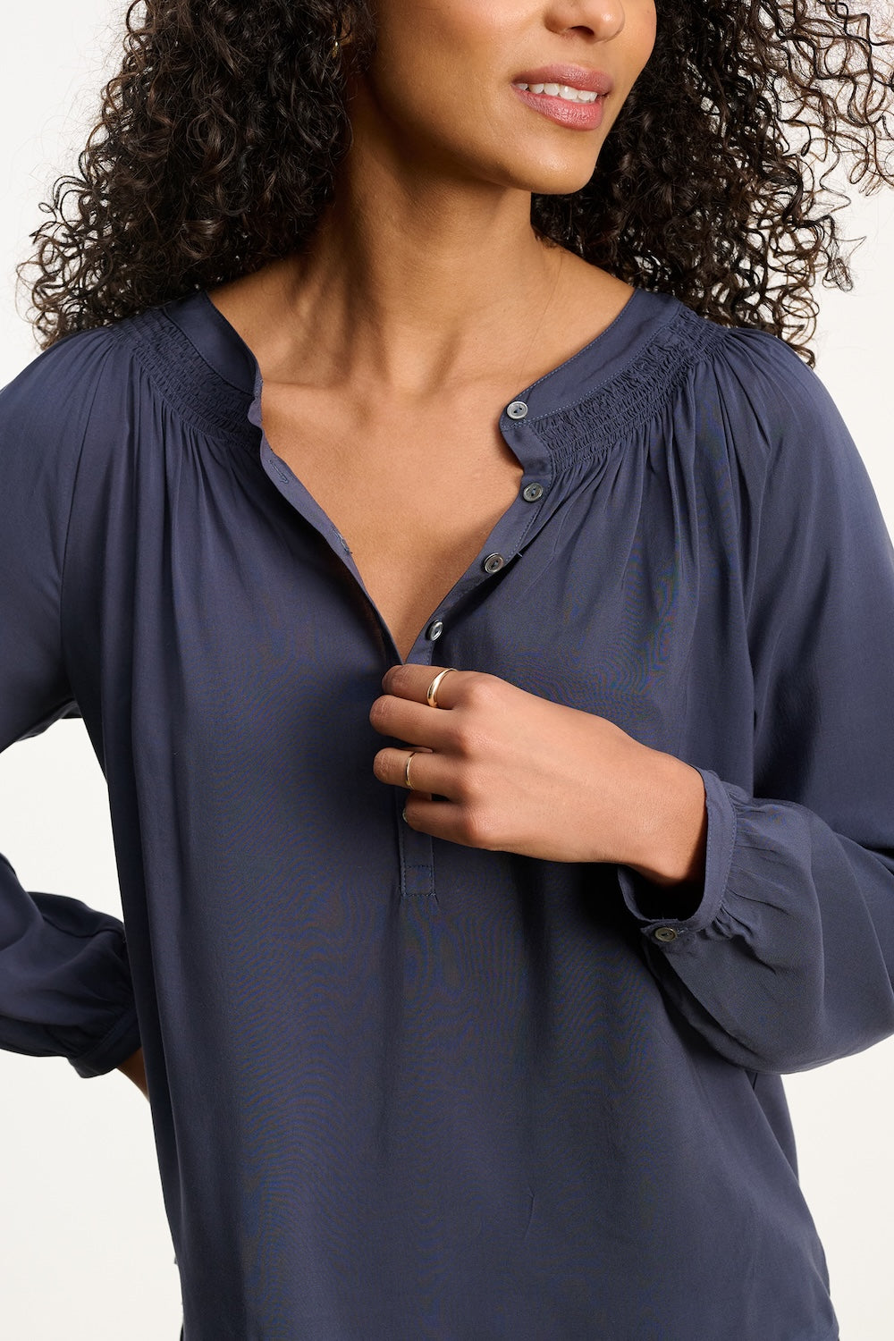 Velvet Aurelia Rayon Challis Top - Larkspur