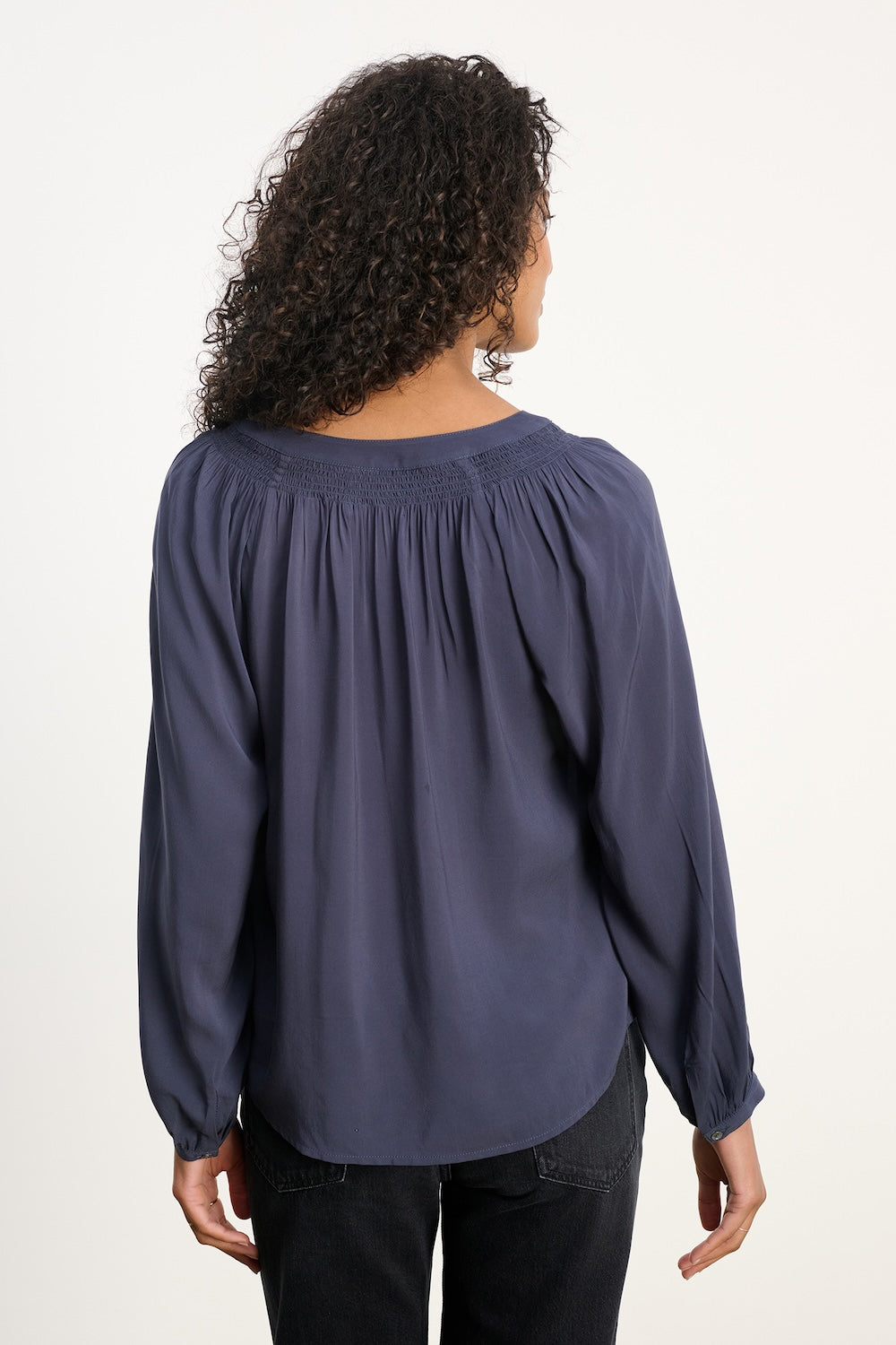 Velvet Aurelia Rayon Challis Top - Larkspur