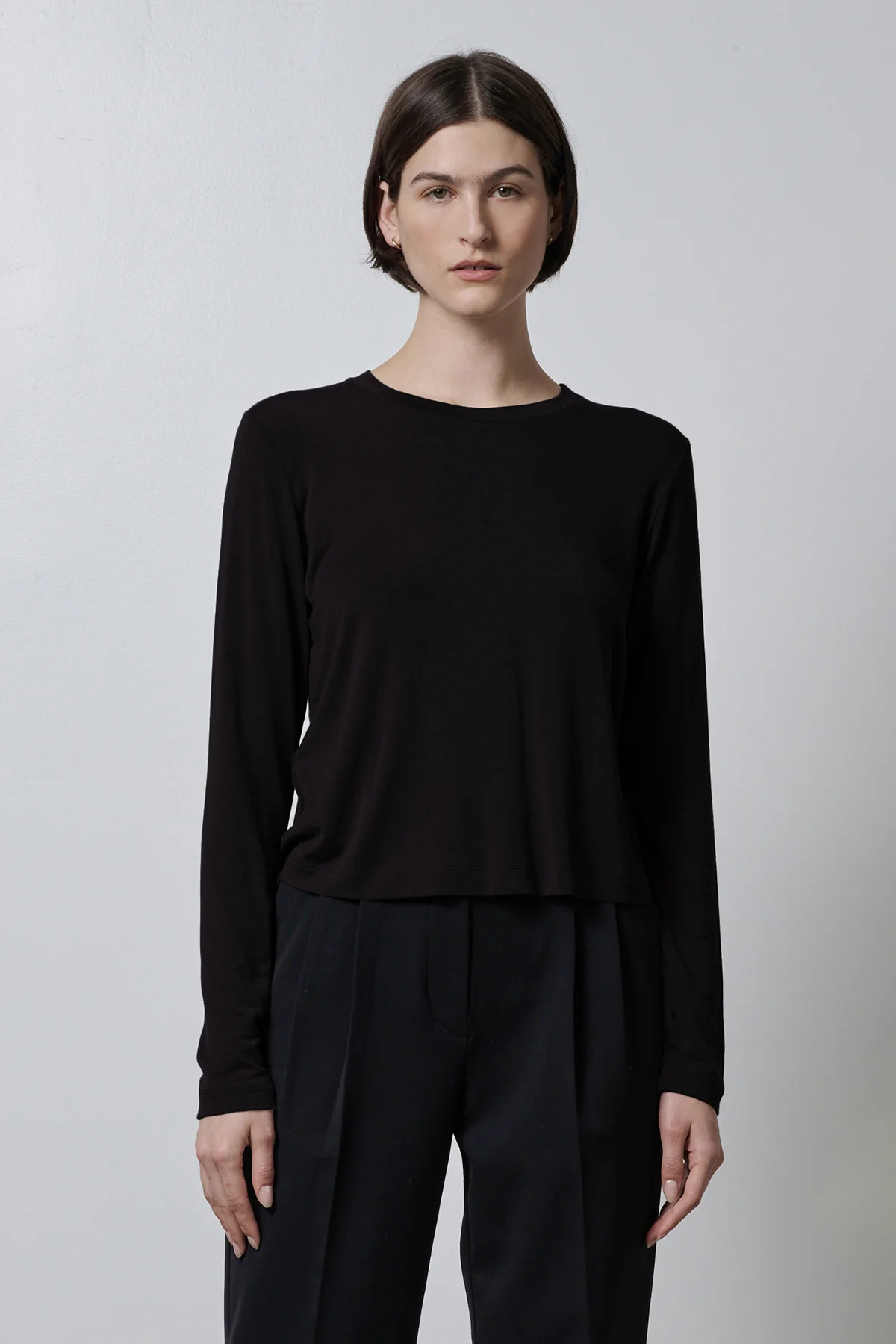 Velvet by Jenny Graham Pacifica Modal Tee - Black Clothing - Tops - Shirts - LS Knits by Velvet | Grace the Boutique