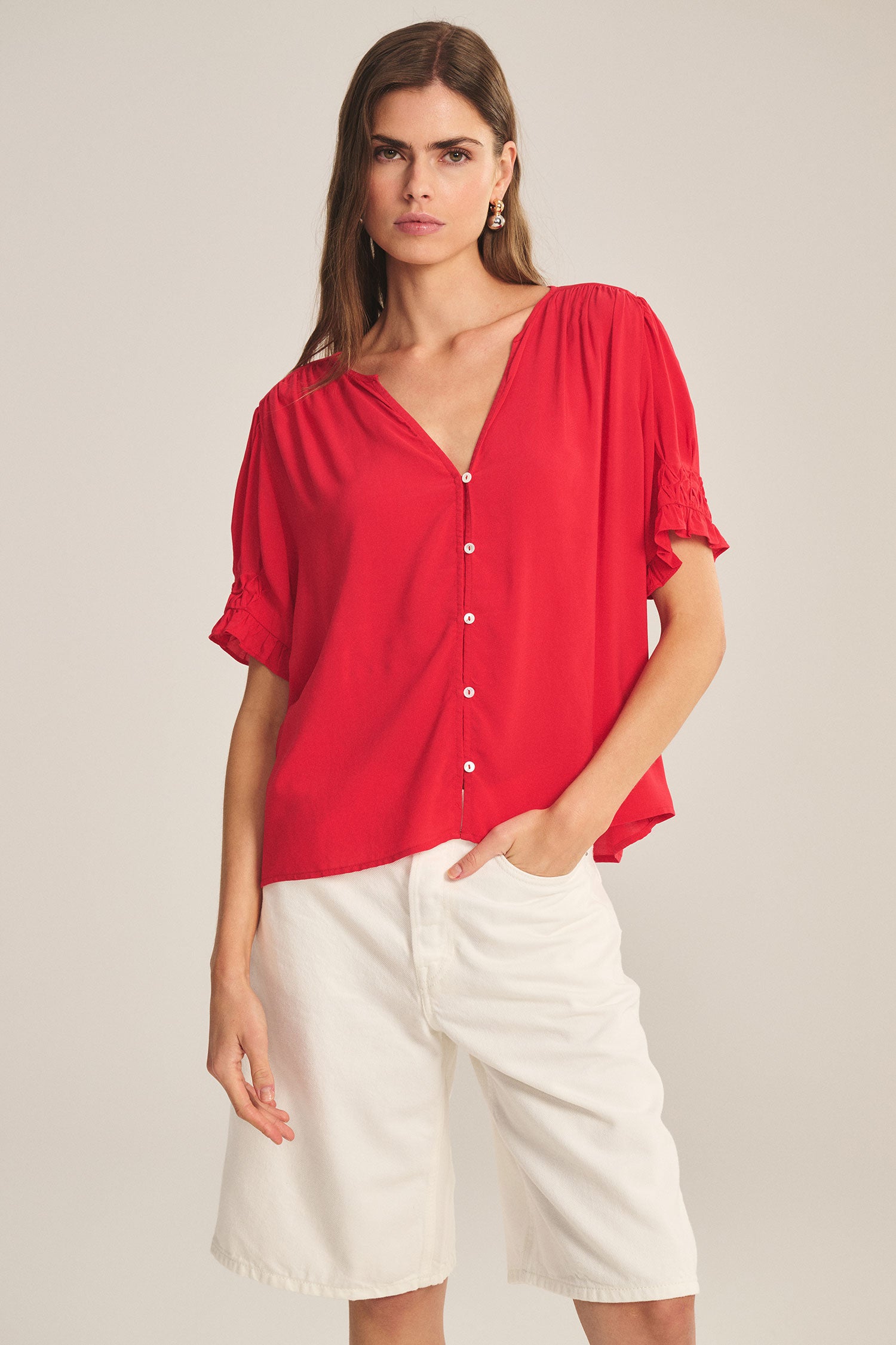 Velvet Carmella Rayon Challis Blouse - Lipgloss