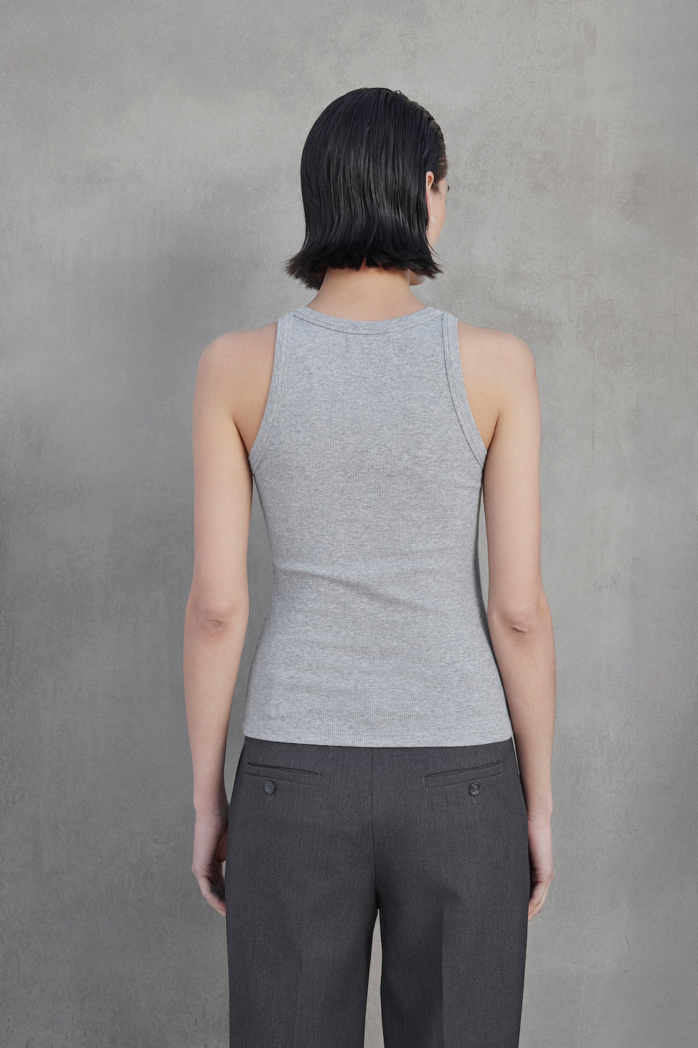 Velvet Cruz Modal Rib Tank - Heather Grey Clothing - Tops - Shirts - Sleeveless Knits by Velvet | Grace the Boutique