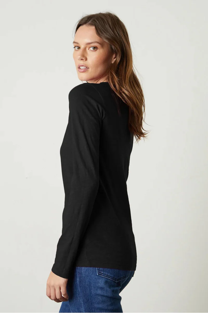 Velvet Liz LS Crew - Black Clothing - Tops - Shirts - LS Knits by Velvet | Grace the Boutique