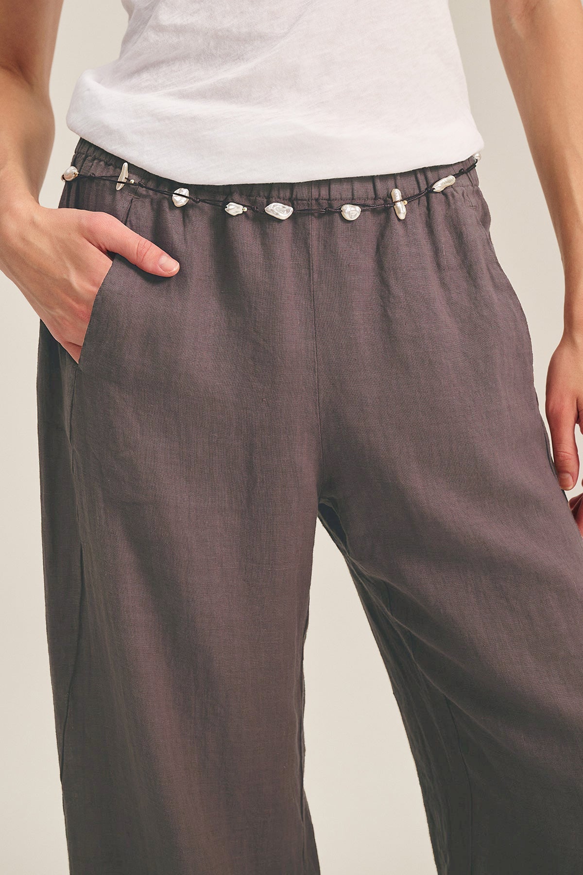 Velvet Lola Linen Pant - Mudslide