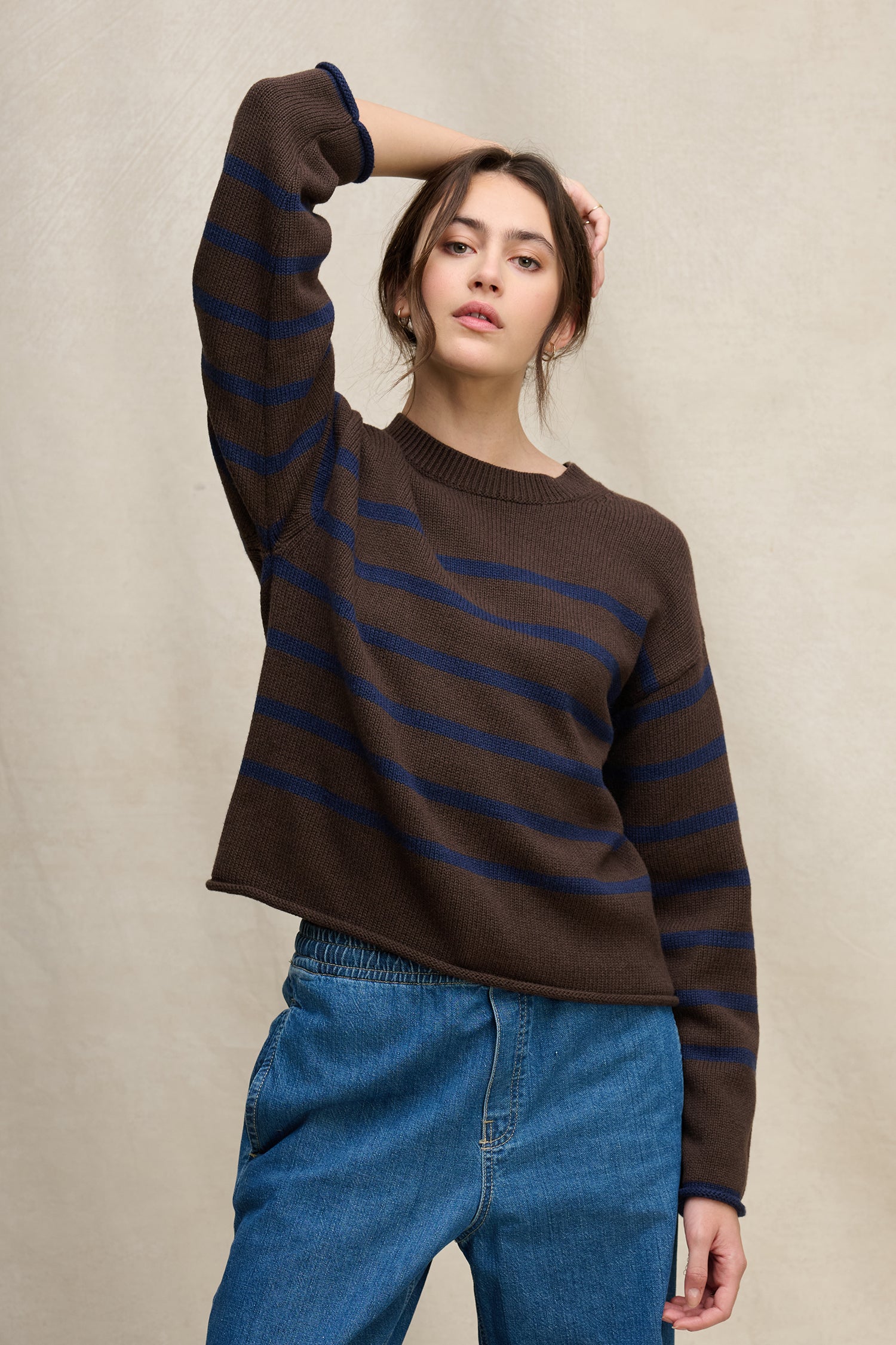 Velvet Lucia Cotton Cashmere Sweater - Espresso