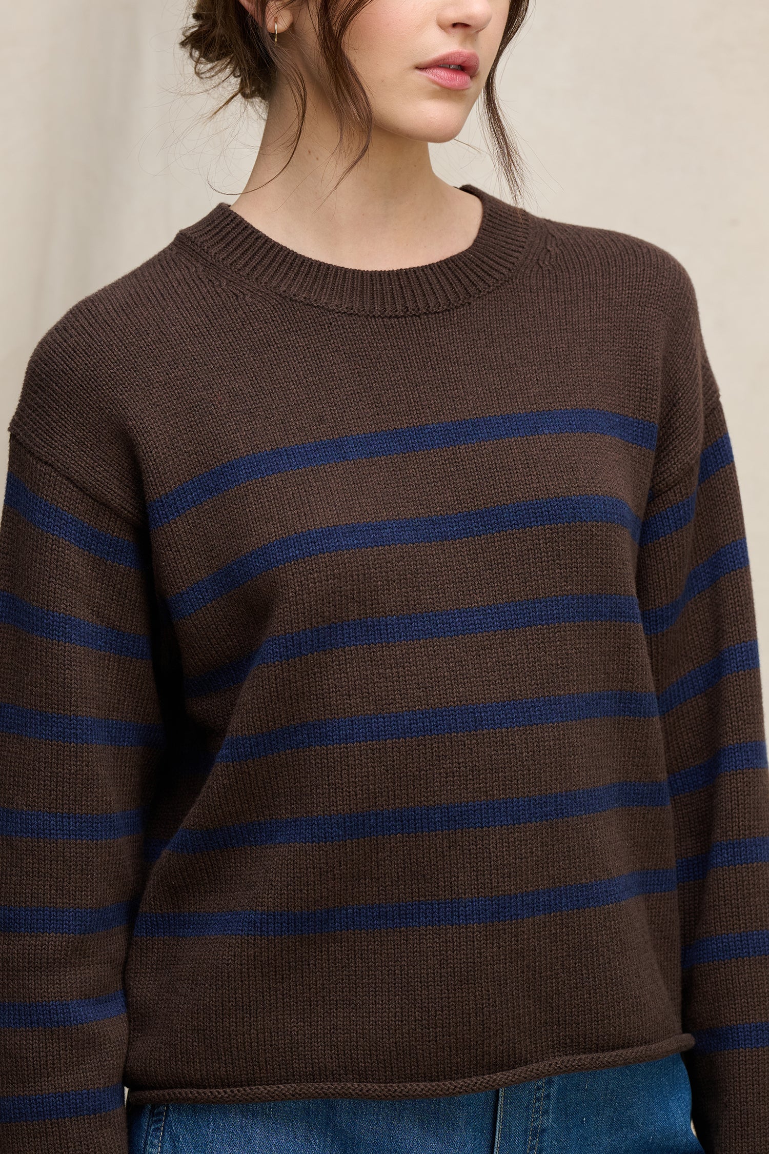 Velvet Lucia Cotton Cashmere Sweater - Espresso